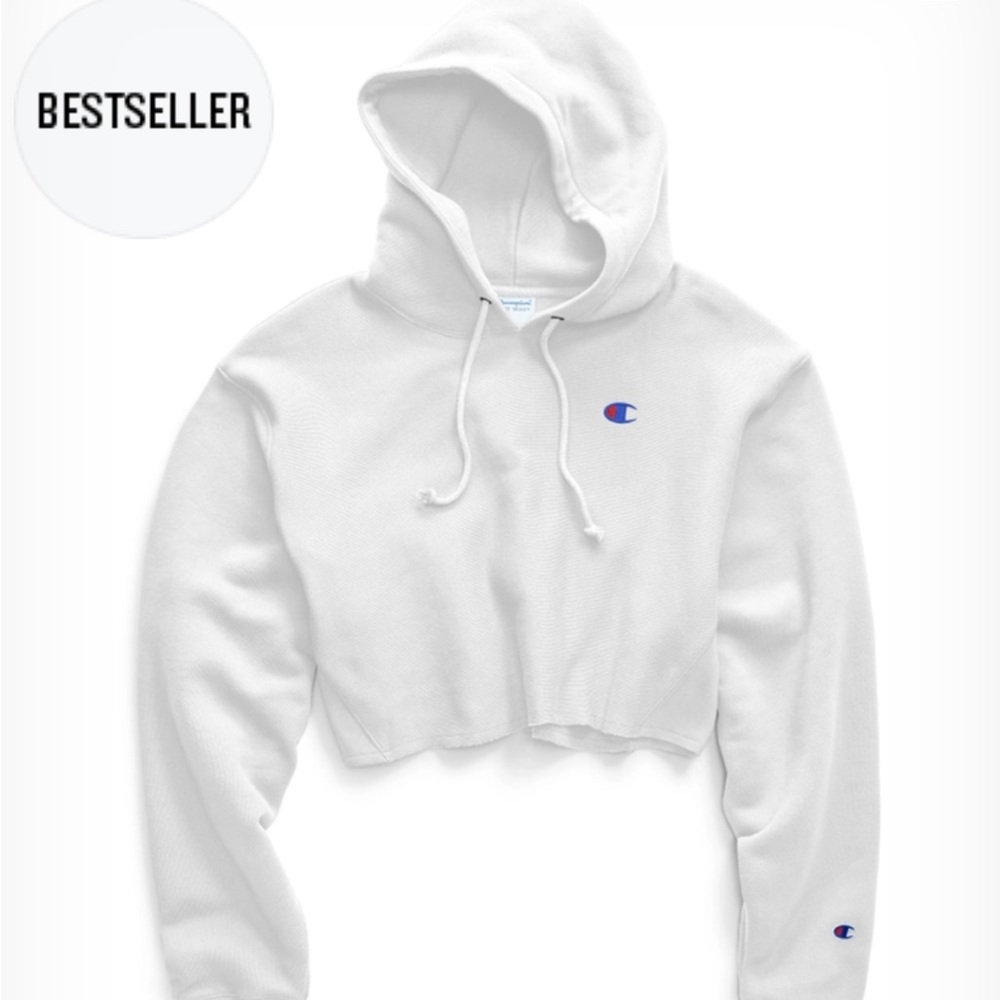 White Champion Cropped Hoodie— XL